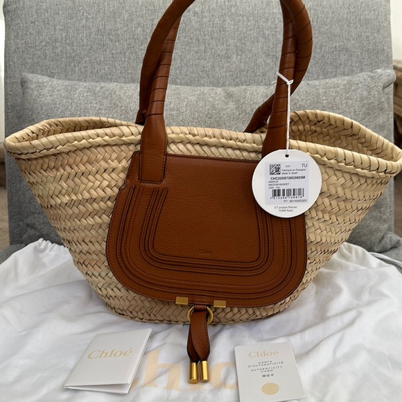 Chloe Handbags - Chloe Marcie straw shoulder bag